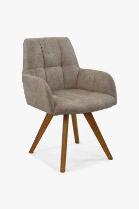 Esszimmerstuhl Stoff Nappalederoptik Dunkelschwarz Hellgrau